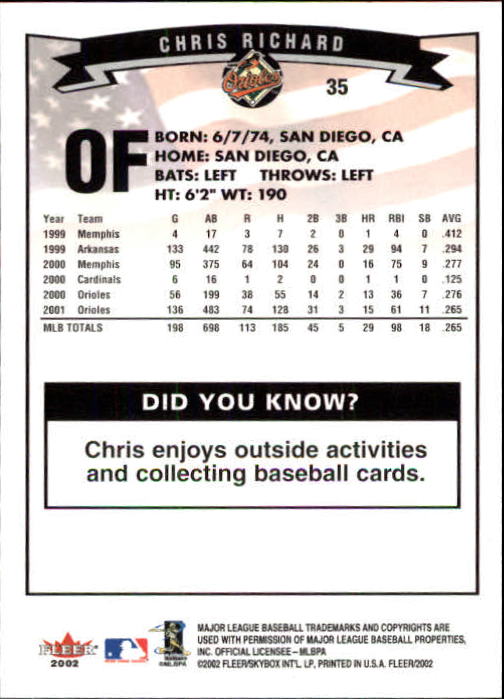 2002 Fleer Baseball "Main Set" Base Cards #1 to #250 - Picture 67 of 487