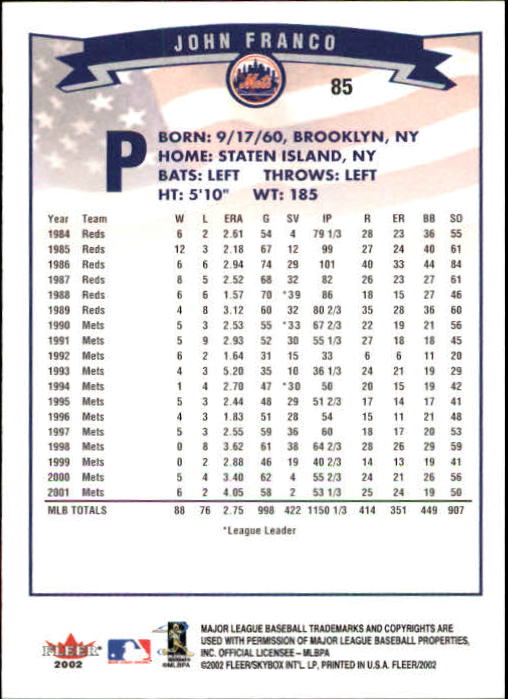 2002 Fleer - #172 Sidney Ponson