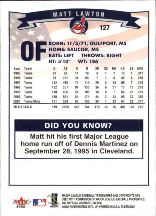 2002 Fleer Baseball "Main Set" Base Cards #1 to #250 - Picture 247 of 487