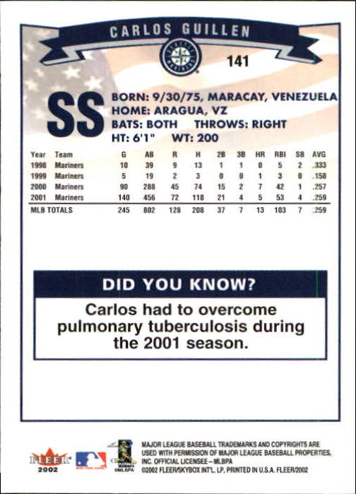 2002 Fleer Baseball "Main Set" Base Cards #1 to #250 - Picture 275 of 487