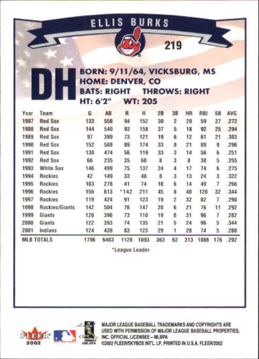 2002 Fleer Baseball "Main Set" Base Cards #1 to #250 - Picture 428 of 487
