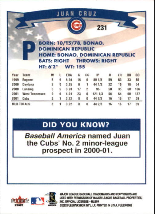 2002 Fleer Baseball "Main Set" Base Cards #1 to #250 - Picture 451 of 487