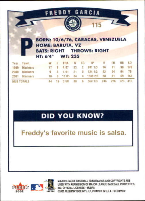 2002 Fleer Baseball "Gold Backs" Parallel Cards - Picture 100 of 398