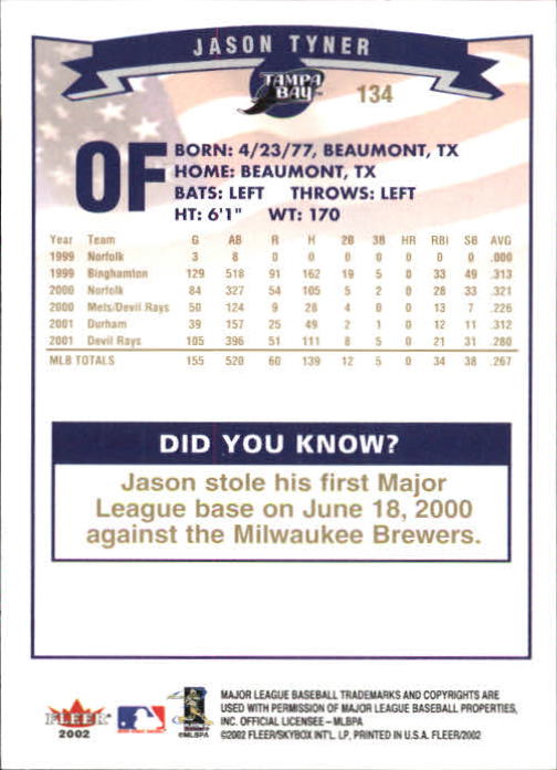 2002 Fleer Baseball "Gold Backs" Parallel Cards - Picture 112 of 398