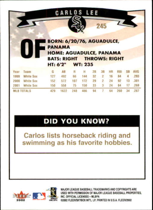 2002 Fleer Baseball "Gold Backs" Parallel Cards - Picture 201 of 398