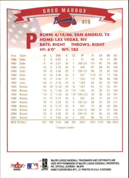 2002 Fleer Baseball "Gold Backs" Parallel Cards - Picture 327 of 398