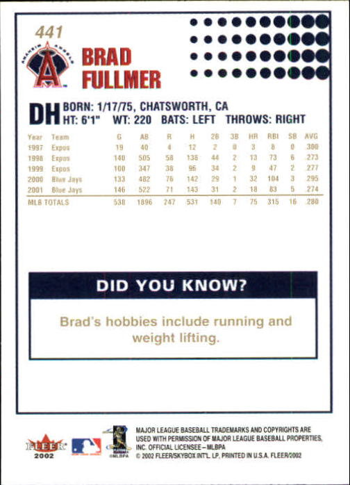 2002 Fleer Baseball "Gold Backs" Parallel Cards - Picture 343 of 398