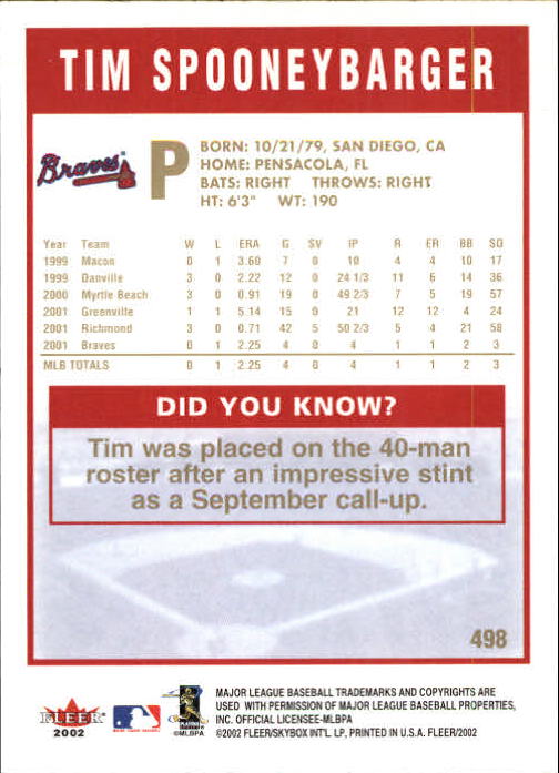 2002 Fleer Baseball "Gold Backs" Parallel Cards - Picture 368 of 398