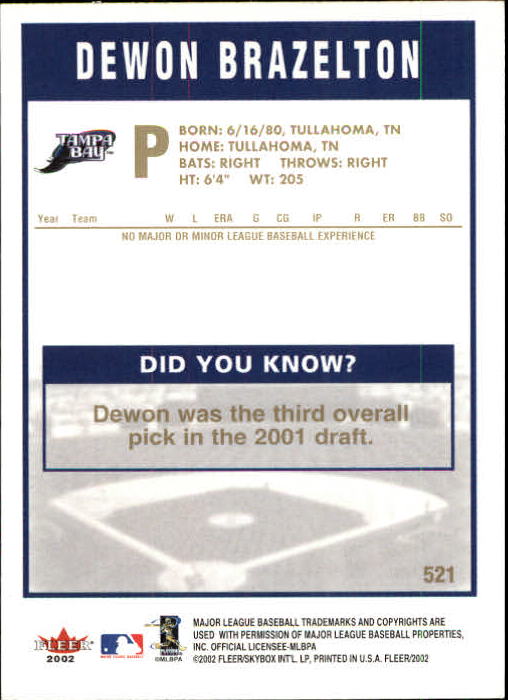 2002 Fleer Baseball "Gold Backs" Parallel Cards - Picture 386 of 398