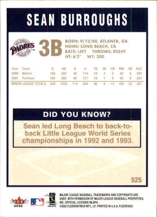 2002 Fleer Baseball "Gold Backs" Parallel Cards - Picture 390 of 398
