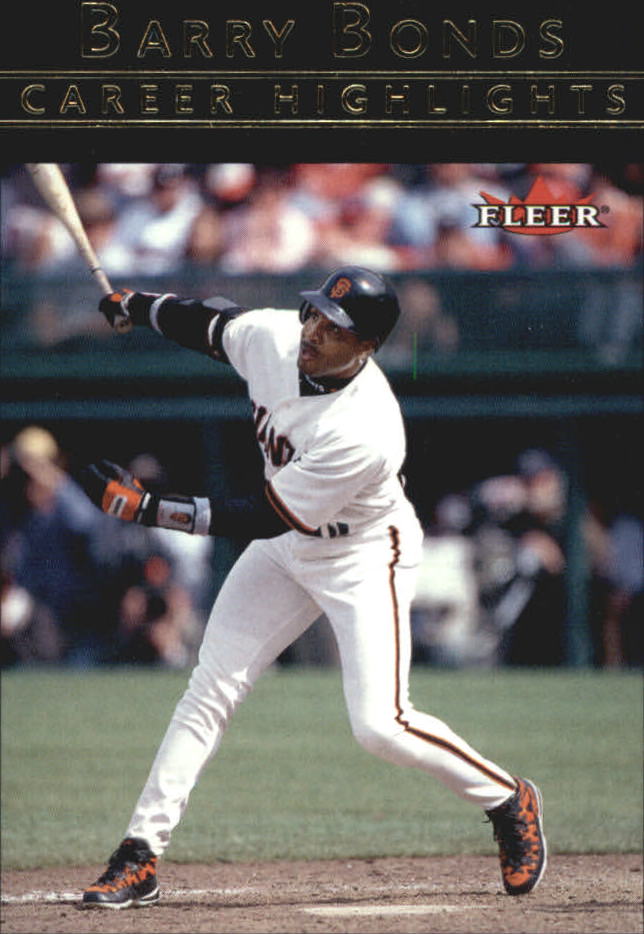 Fleer Baseball 2002 "Barry Bonds Career Highlights" Inserto carte - Foto 10 di 19