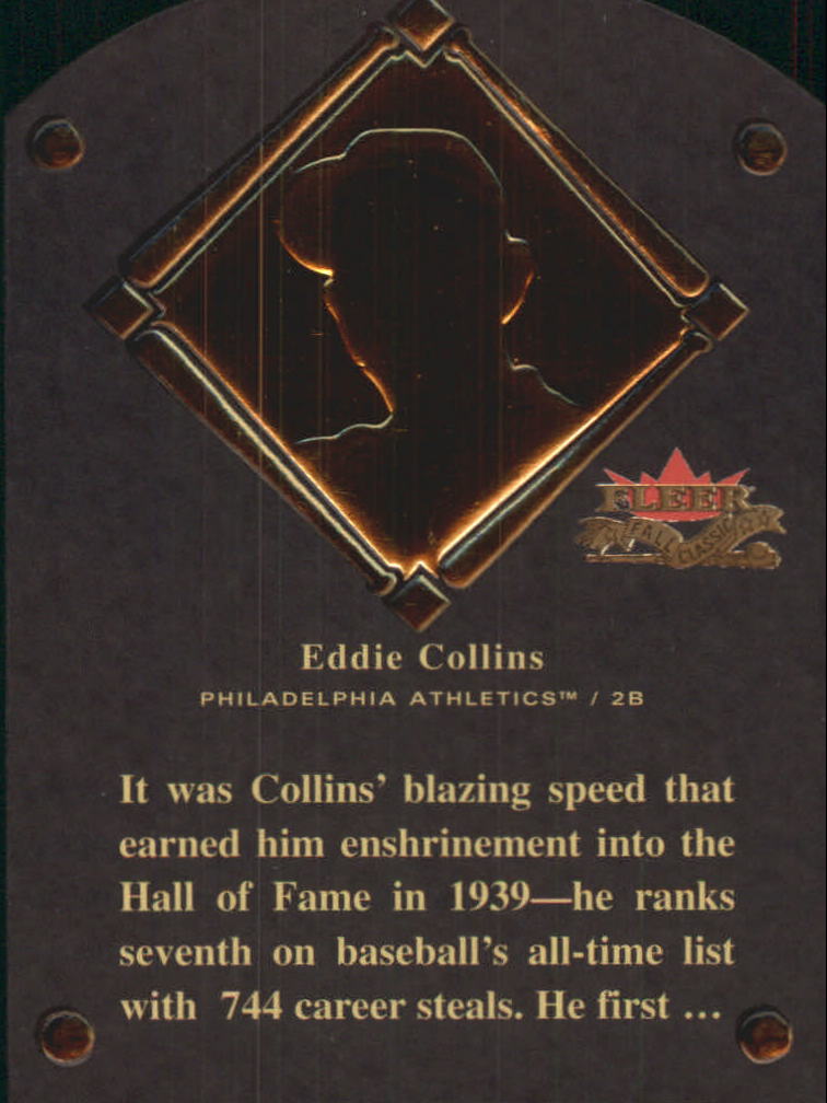 2002 Fleer Fall Classics HOF Plaque #8 Eddie Collins/1939