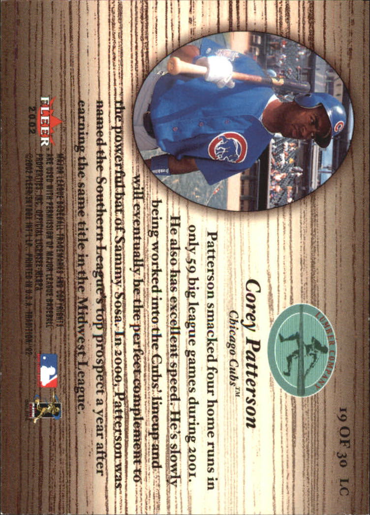 2002 Fleer Tradition Lumber Company #19 Corey Patterson back image