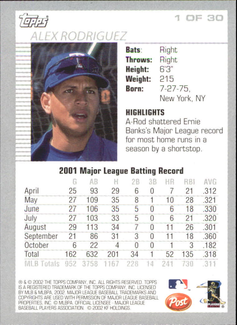 2002 Post Baseball Card Pick (Base)