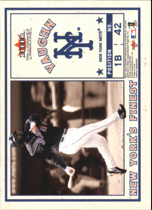 2002 Fleer Tradition Update New York's Finest Single Swatch #4 M.Mussina Jsy/Vaughn back image