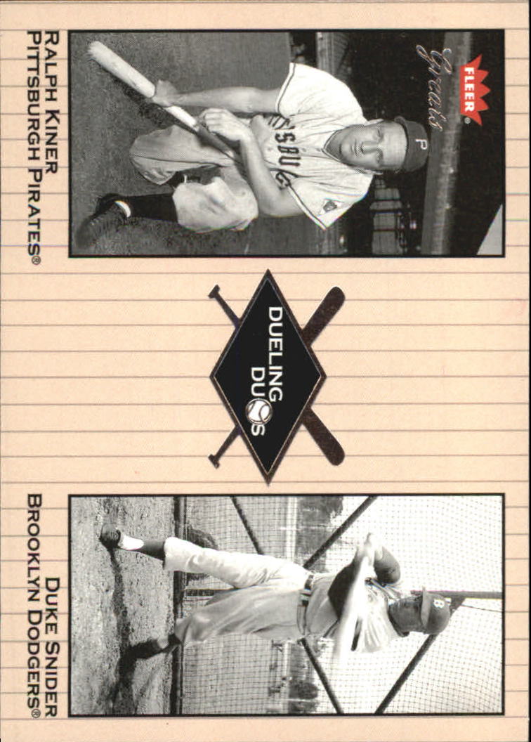 2002 Greats of the Game Dueling Duos #17 R.Kiner/D.Snider