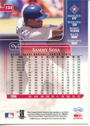 2002 Leaf Rookies and Stars #133A Sammy Sosa Rangers SP back image