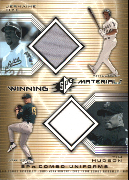 2002 SPx Winning Materials 2-Player Jersey Combos #WMDH Jermaine Dye/Tim Hudson