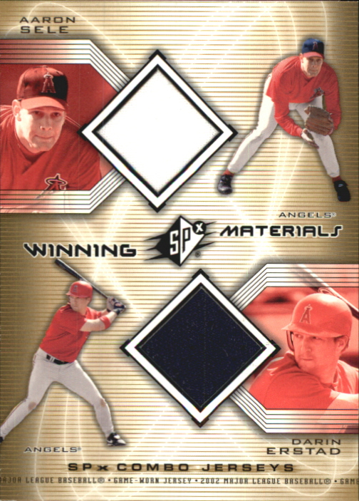 2002 SPx Winning Materials 2-Player Jersey Combos #WMSE Aaron Sele/Darin Erstad
