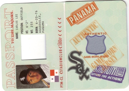 2002 Stadium Club Passport to the Majors #PTMCL Carlos Lee Jsy/1200