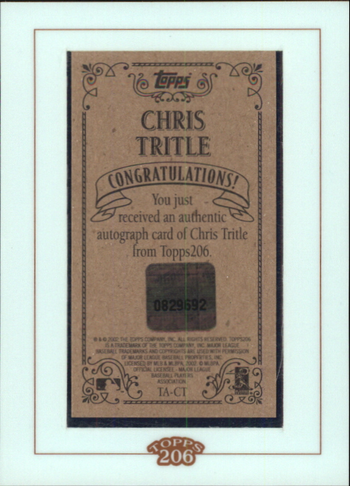 2002 Topps 206 Autographs #CT Chris Tritle G2 back image