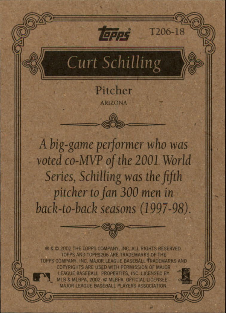 2002 Topps 206 Team 206 Series 1 #T20618 Curt Schilling back image