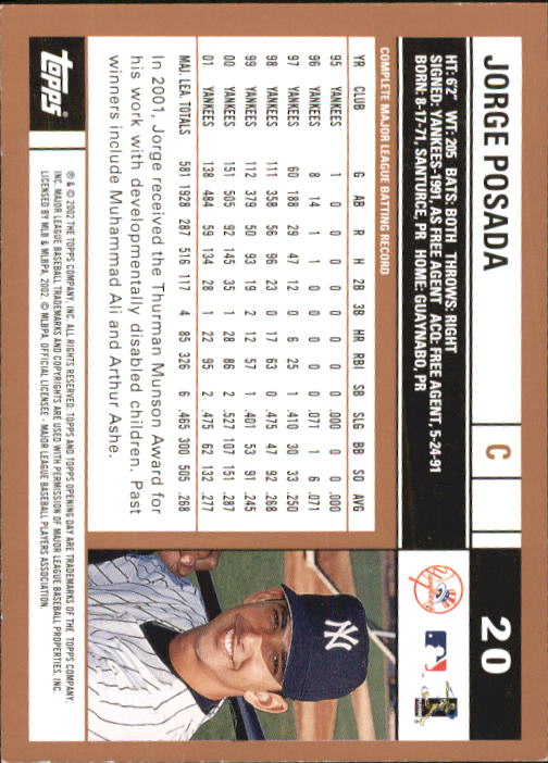 A7543- 2002 Topps Opening Tag Baseball Karten 1-165 -du Pick- 15 + Free US - Bild 41 von 330