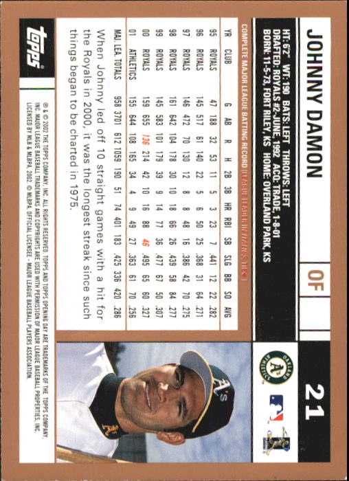 A7543- 2002 Topps Opening Tag Baseball Karten 1-165 -du Pick- 15 + Free US - Bild 43 von 330