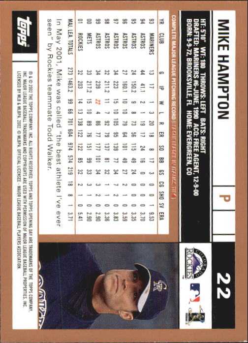 A7543- 2002 Topps Opening Tag Baseball Karten 1-165 -du Pick- 15 + Free US - Bild 45 von 330
