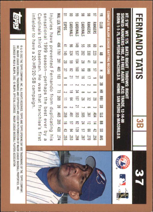 A7543- 2002 Topps Opening Tag Baseball Karten 1-165 -du Pick- 15 + Free US - Bild 75 von 330