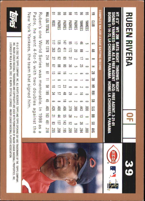 A7543- 2002 Topps Opening Tag Baseball Karten 1-165 -du Pick- 15 + Free US - Bild 79 von 330