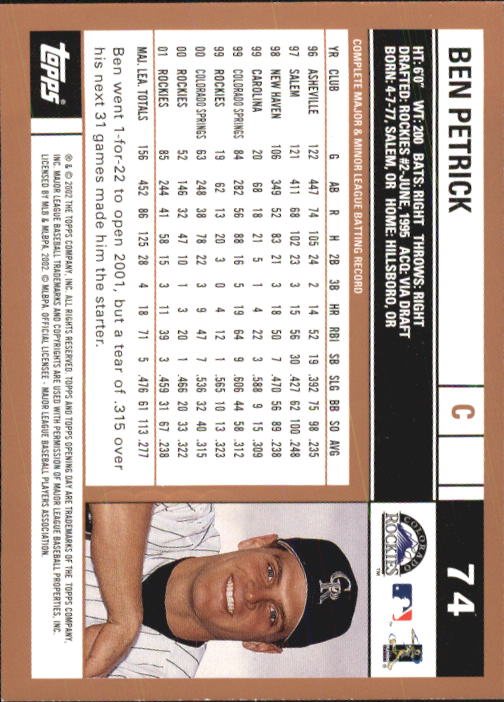 A7543- 2002 Topps Opening Tag Baseball Karten 1-165 -du Pick- 15 + Free US - Bild 148 von 330