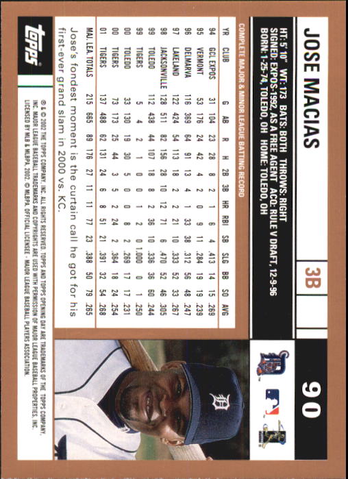 A7543- 2002 Topps Opening Tag Baseball Karten 1-165 -du Pick- 15 + Free US - Bild 180 von 330