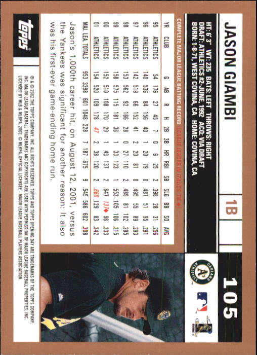 A7543- 2002 Topps Opening Tag Baseball Karten 1-165 -du Pick- 15 + Free US - Bild 210 von 330