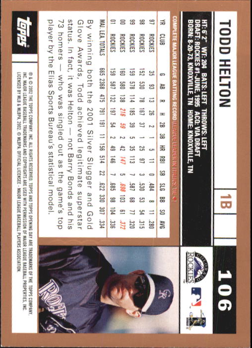 A7543- 2002 Topps Opening Tag Baseball Karten 1-165 -du Pick- 15 + Free US - Bild 212 von 330