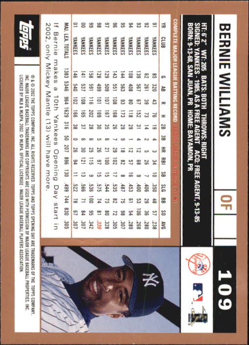 A7543- 2002 Topps Opening Tag Baseball Karten 1-165 -du Pick- 15 + Free US - Bild 218 von 330