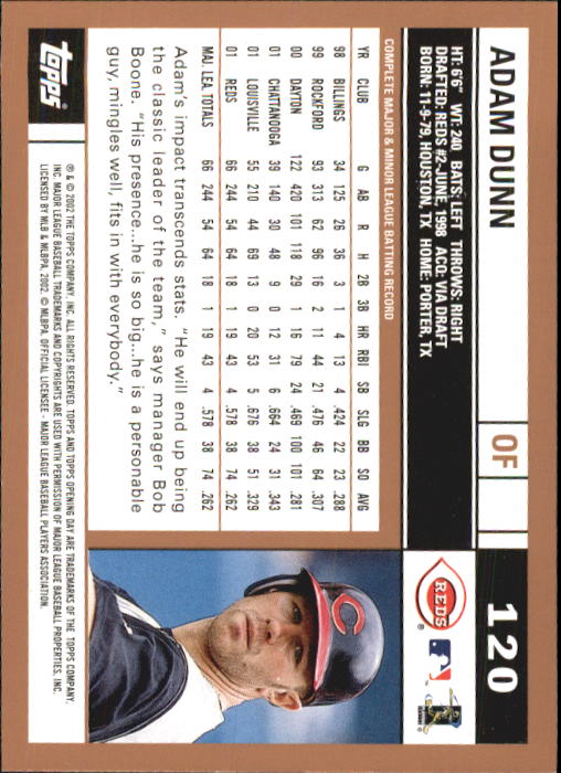 A7543- 2002 Topps Opening Tag Baseball Karten 1-165 -du Pick- 15 + Free US - Bild 240 von 330