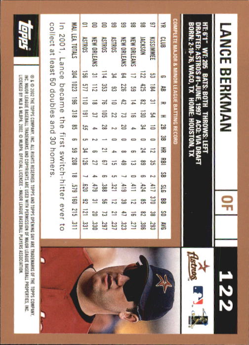 A7543- 2002 Topps Opening Tag Baseball Karten 1-165 -du Pick- 15 + Free US - Bild 244 von 330