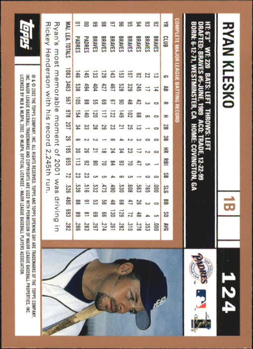 A7543- 2002 Topps Opening Tag Baseball Karten 1-165 -du Pick- 15 + Free US - Bild 248 von 330
