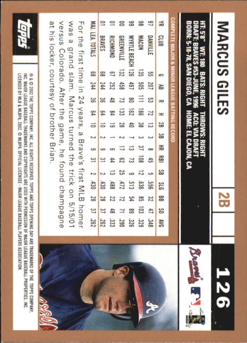 A7543- 2002 Topps Opening Tag Baseball Karten 1-165 -du Pick- 15 + Free US - Bild 252 von 330
