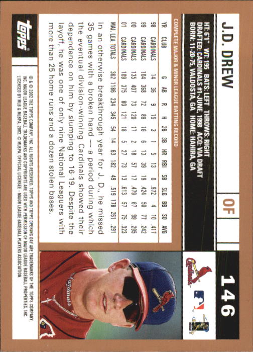 A7543- 2002 Topps Opening Tag Baseball Karten 1-165 -du Pick- 15 + Free US - Bild 292 von 330