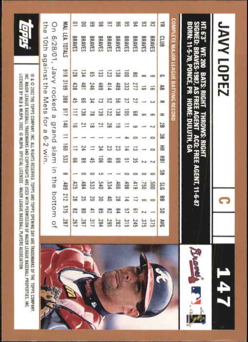 A7543- 2002 Topps Opening Tag Baseball Karten 1-165 -du Pick- 15 + Free US - Bild 294 von 330