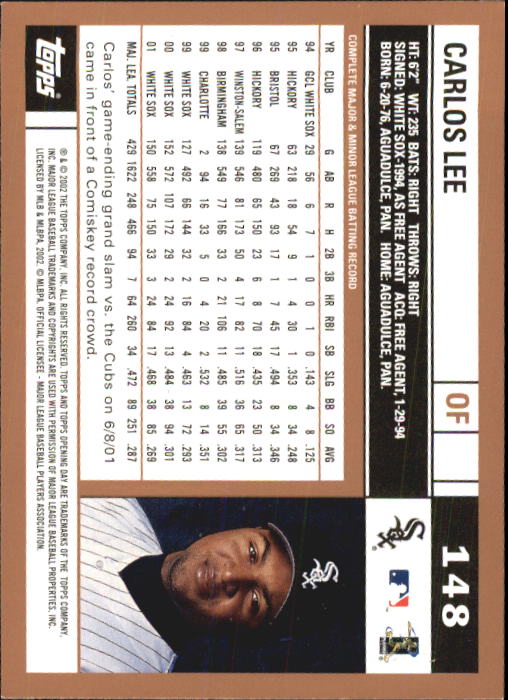 A7543- 2002 Topps Opening Tag Baseball Karten 1-165 -du Pick- 15 + Free US - Bild 296 von 330