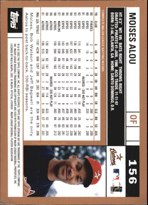 A7543- 2002 Topps Opening Tag Baseball Karten 1-165 -du Pick- 15 + Free US - Bild 312 von 330