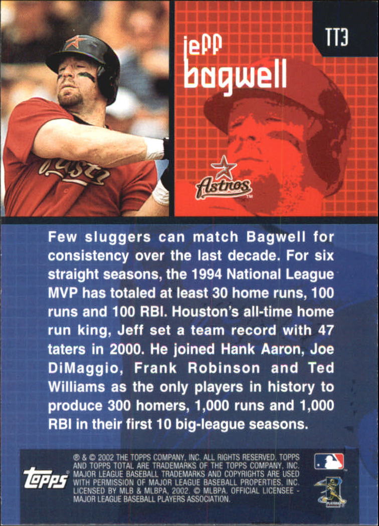 2002 Topps Total Topps #TT3 Jeff Bagwell back image