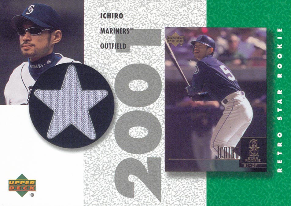 2002 UD Authentics Retro Star Rookie Jerseys #SRI Ichiro Suzuki