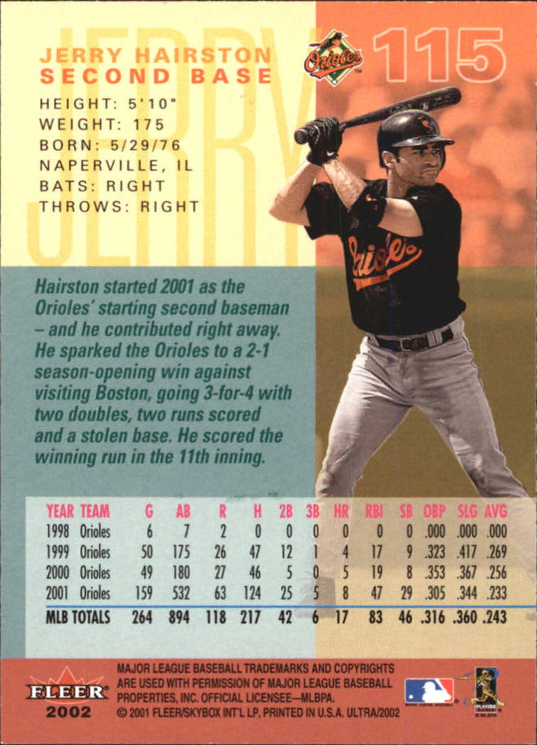2002 Ultra #115 Jerry Hairston back image