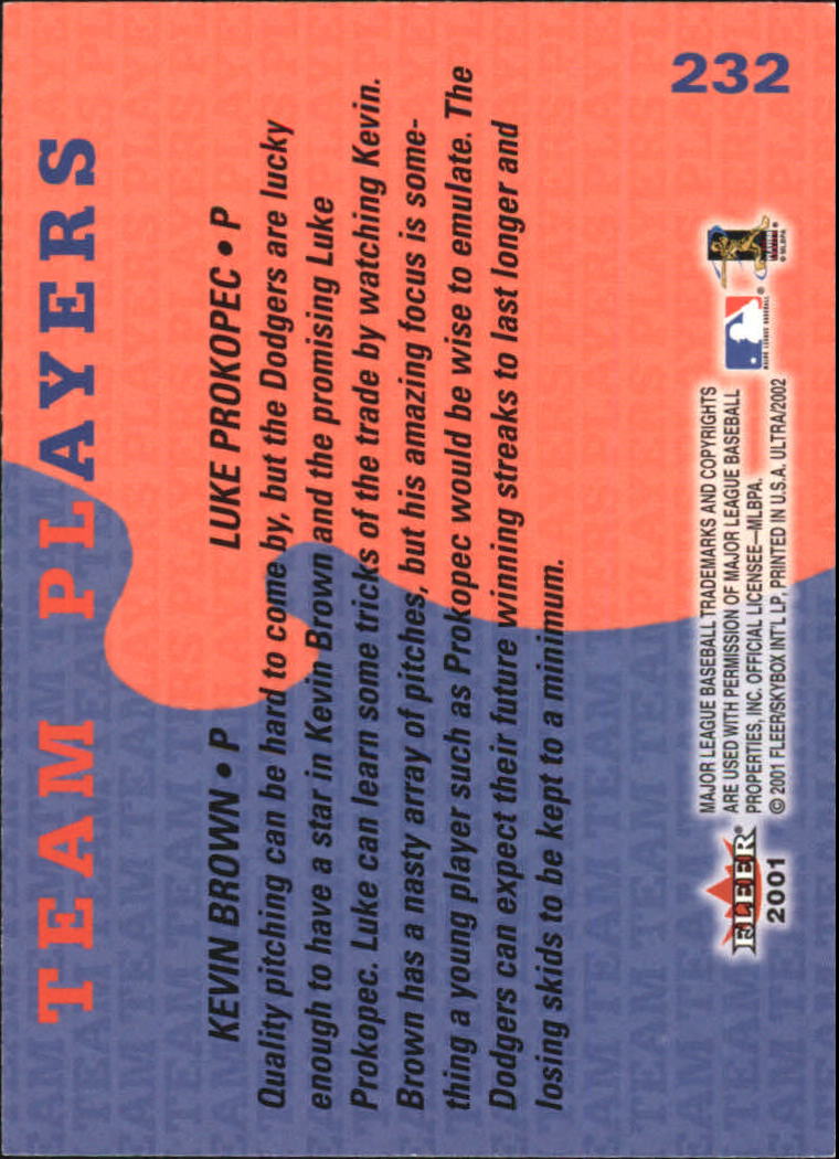 2002 Ultra #232 K.Brown/L.Prokopec back image
