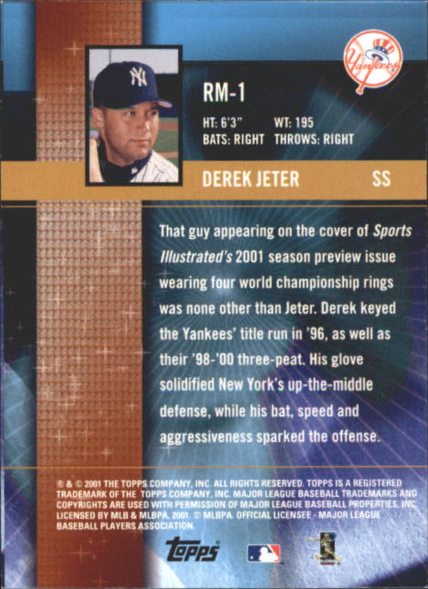 2002 Topps Ring Masters #RM1 Derek Jeter back image