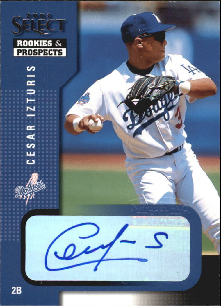 2002 Select Rookies and Prospects #19A Cesar Izturis/Blue Autograph